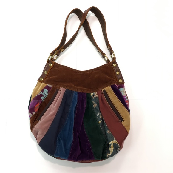 Lucky Brand Handbags - Lucky Brand Multicolor Patchwork Suede Shoulder Bag